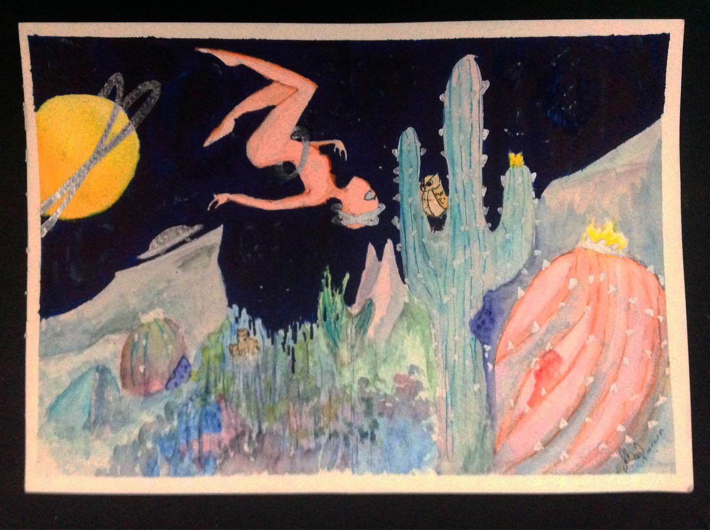 "Meeting" obra hecha por Alicia Aldrete @windurm en técnica mixta. #watercolors...