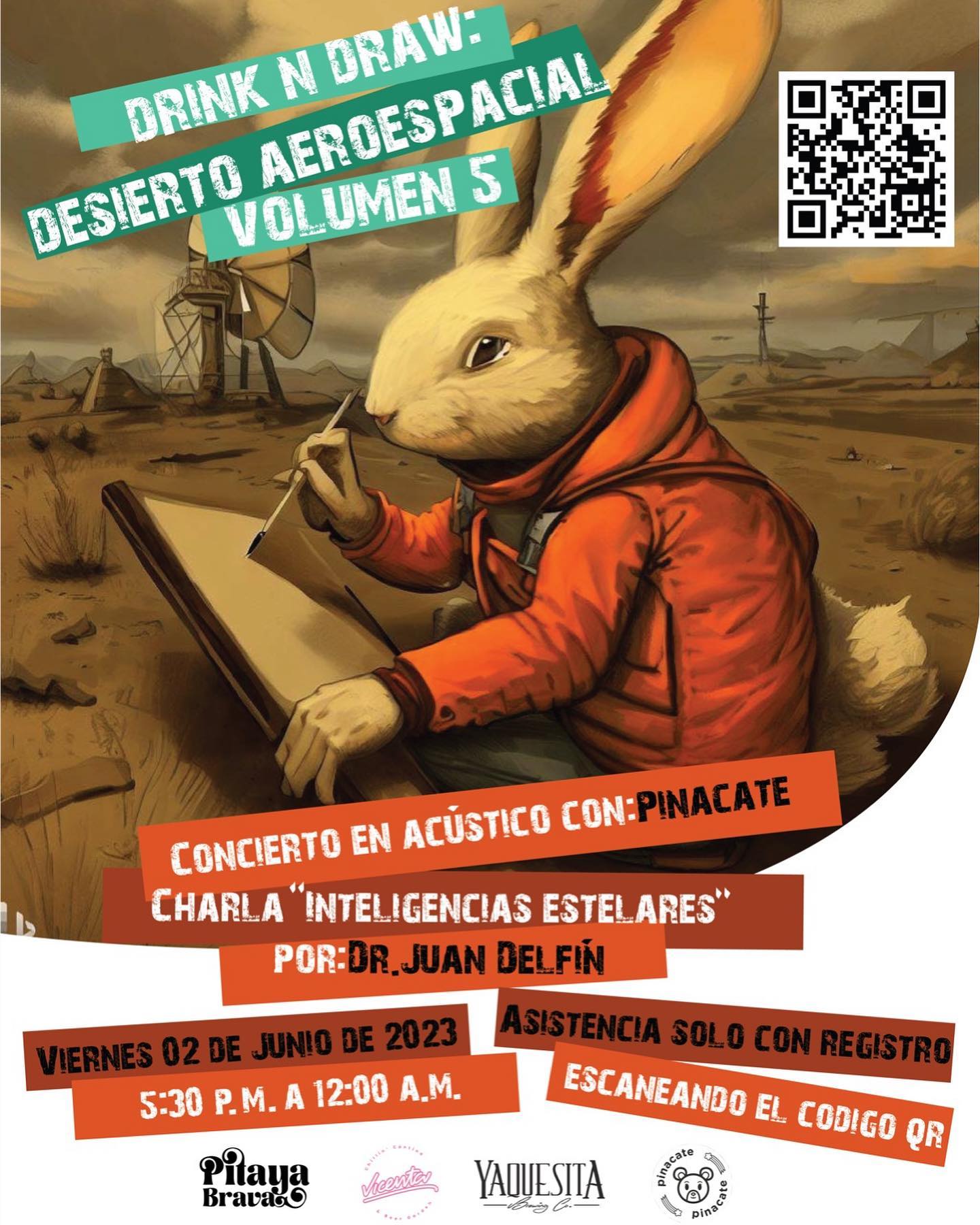 Drink & Draw: Desierto Aeroespacial volumen 5!! Registro: https://forms.gle/8oR...